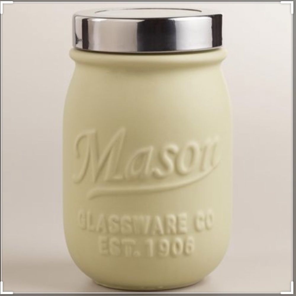 Ivory Ceramic Mason Jar | Cost Plus World Market